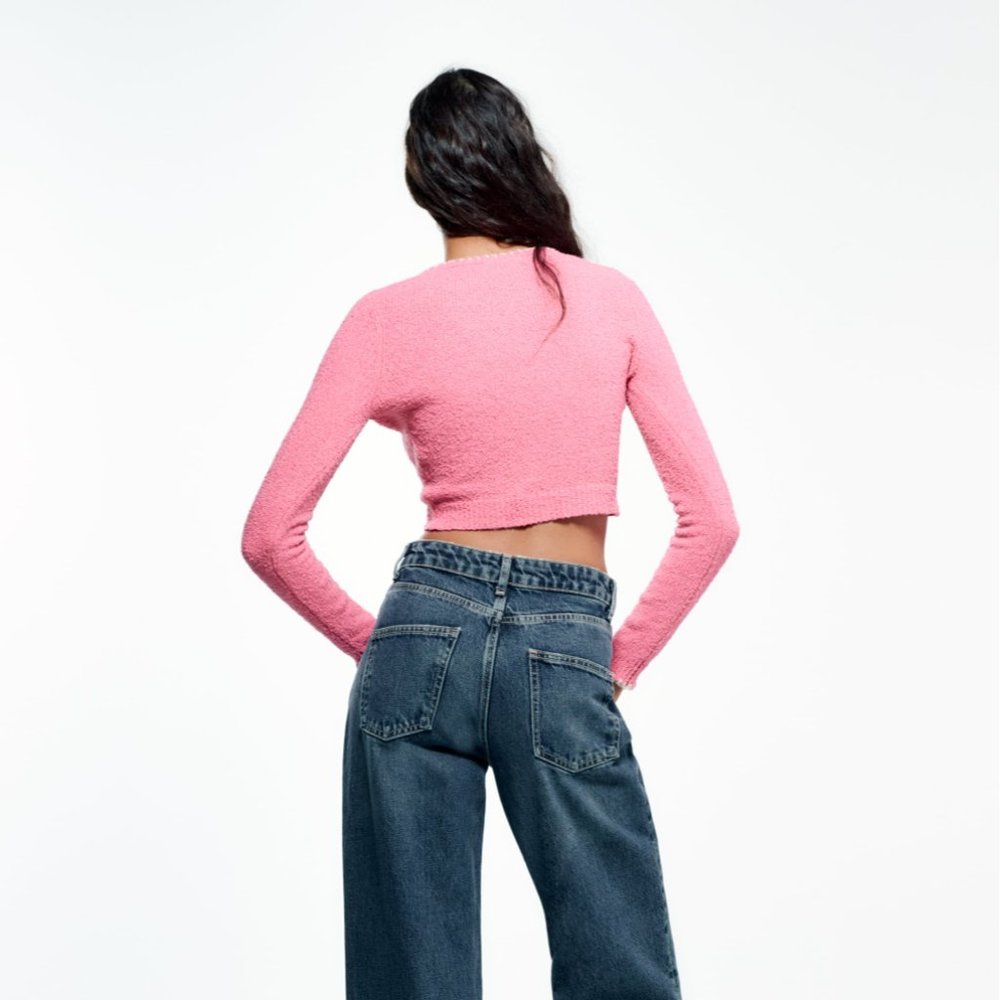 Zara Knit Cropped Jacket S - Picture 5 of 9